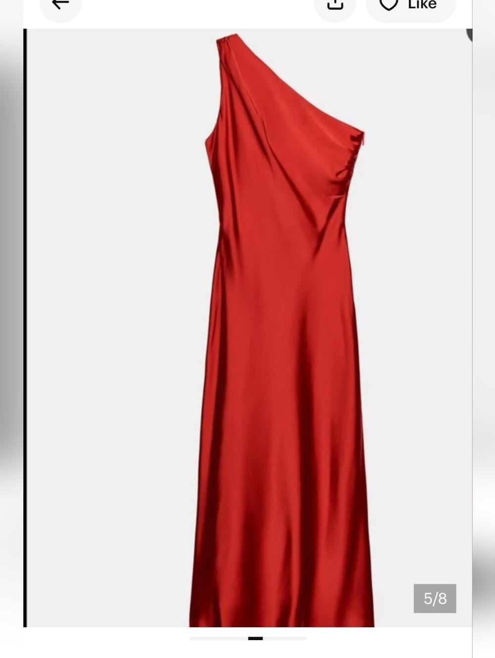 Red Satin Asymmetric Slip Dress